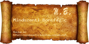 Mindszenti Bonifác névjegykártya